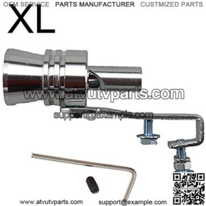 Universal Turbo Car Motorcycle Muffler Exhaust Pipe Whistler Black (Silver/XL)