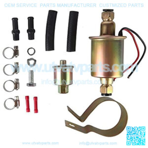 E8012S GA8012S Low Pressure (2.5-4.5 PSI?? Universal 12V Heavy Duty Gas Diesel In-Line In-Tank Electric Fuel Pump With Installation Kit Metal Solid it Metal Solid Petro Gasoline or Diesel Engine