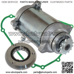 Starter & Clutch Bearing for Kawasaki Bayou 300 KLF300 2X4 1989-2004 W/Gasket (Fits: Kawasaki)