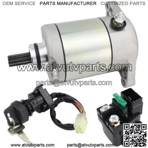 Starter Motor & Solenoid Relay & Ignition Switch for Suzuki ATV Eiger 400 2WD 4WD LT-A400 LT-F400 2002-2007 3545-016 31100-38F00 3313-719 31210-PWB1-900 SM-14241