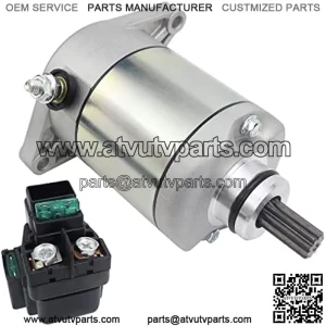 Starter & Relay for Suzuki 2002-2007 Eiger 400 LT-A400 LT-A400F LT-A400C LT-F400 LT-F400F, 31100-38F00 3110038F00 18809 18840 410-54068 41054068 SMU0297 SM14241 495775