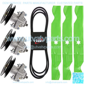 Spindle Belt Blade Kit for 50 inch Deck MTD Cub Cadet RZT/Troy Bilt Mustang/XP Zero Turn Mower