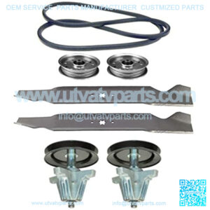 Troy-Bilt Mower Deck Parts Rebuild Kit Spindle Assemblies Blades Belt Idler Pulleys