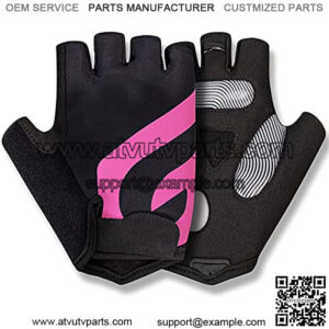 Professional Padded Exercise Gloves, Breathable Workout Gloves with Gel Pad Shock-Absorbing Anti-Slip for Weight Lifting, Cycling, Gym, Mountain Bike, Training, Powerlifting, Hanging, Fingerless for M