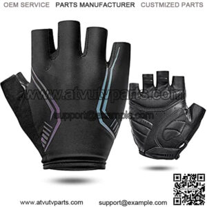 Cycling Gloves Bike Bicycle Gloves Half Finger Padded Gloves for Men Women Colorful Reflective Anti-Slip Shock-Absorbing Breathable Glove for Road Mountain Bike Riding Outdoor Sports