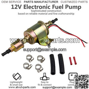 Universal Electric Fuel Pump Self- primming Transfer Pumps 5/16 inch, 5-9 Psi, 20-30 GPH Number E8012S, FD0002, P60430, EP12S, 6414671- 2 Wire Design