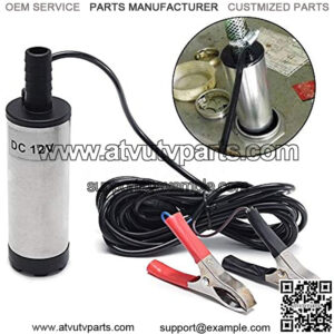 12V Fuel Transfer Pump, Mini Portable Stainless Steel On/Off Switch Oil Fuel Transfer Water Pump 12V 40mm