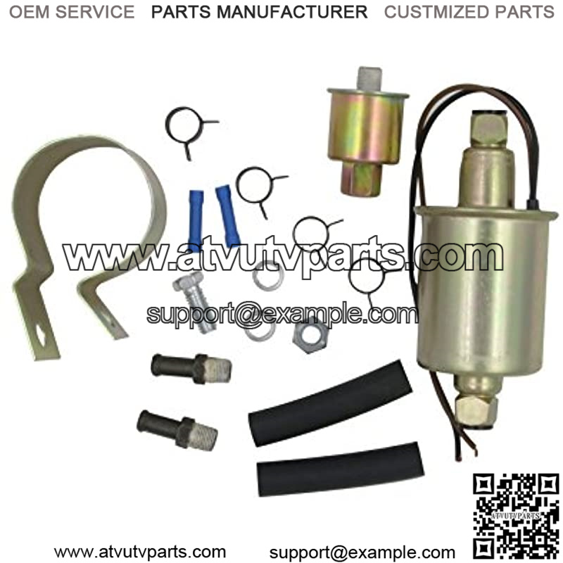 New Universal 12V 2.5-4.5 PSI In Line External Electric Fuel Pump With Complete Installation Kit E8016S