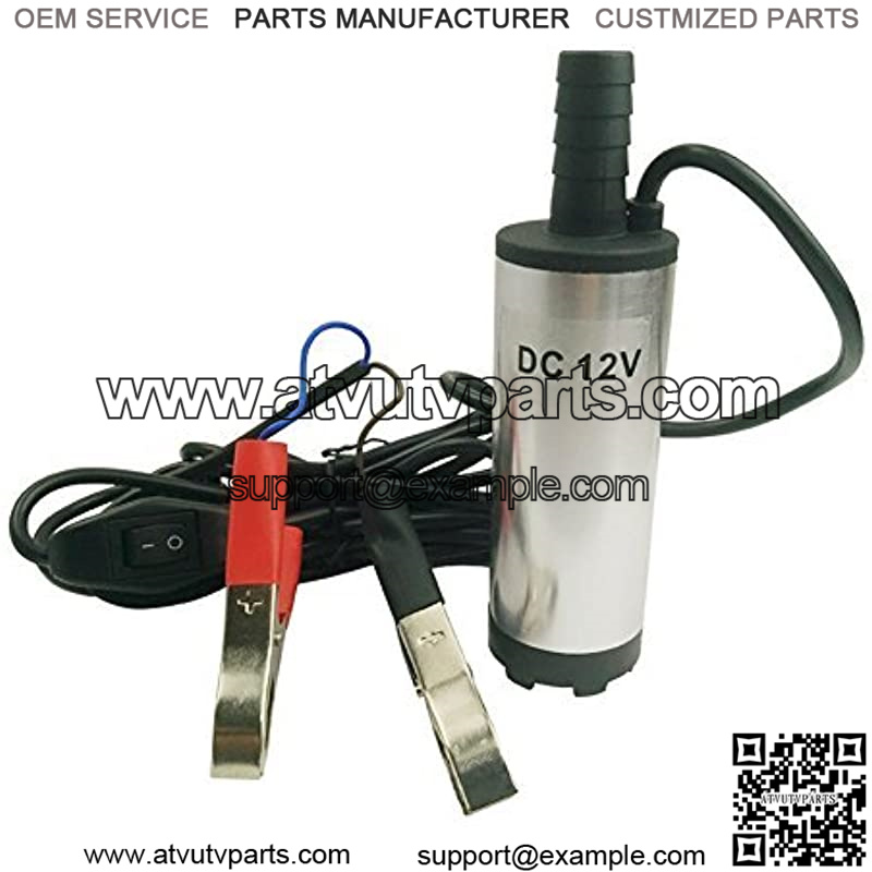 DC 12V Submersible Water Pump Aluminum Fuel Transfer Pump 38mm Diameter Water Oil Fuel Transfer Refueling