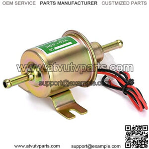 Inline Electric Fuel Pump 12v Universal Low Pressure Gasoline External Transfer Pump 4-7 PSI for Carburetor Lawn-Mower Gold