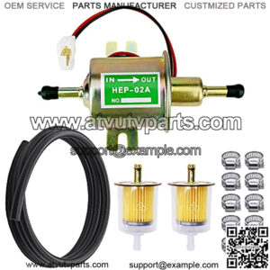 12V Universal Electric Fuel Transfer Pump (3-6PSI) Kit, Compatible With All 12V Cars, Trucks, Boats, Carburetors, Lawn Mowers & Generators