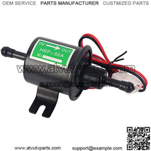Inline Electric Fuel Pump 12v Universal Low Pressure Gasoline External Transfer Pump 4-7 PSI for Carburetor Lawn-Mower Black
