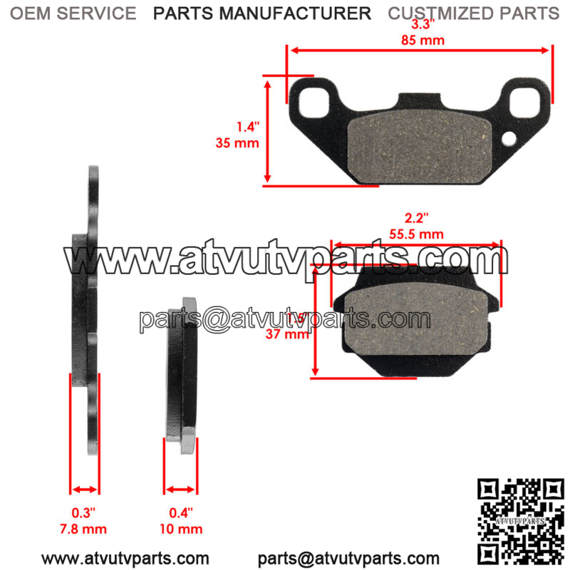 Front & Rear Brake Pads for Suzuki LT500R Quadracer 500 1987 1988 1989 1990 - Image 3