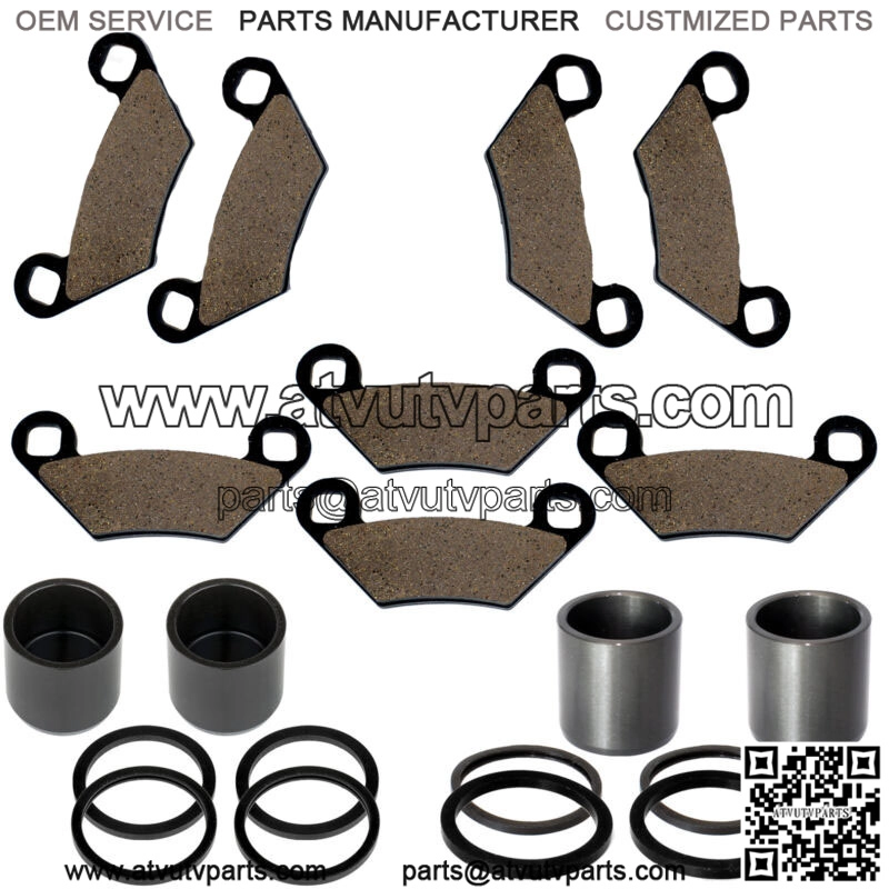 Front Rear Brake Caliper Piston W/Pad For Polaris Sportsman 1000 Touring 2015-18