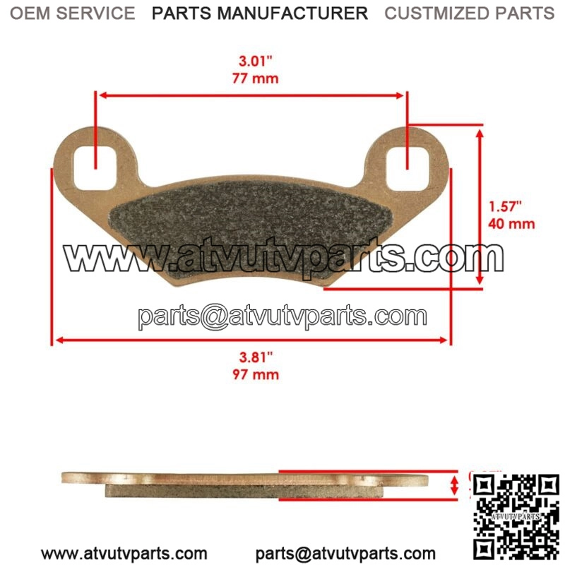 Front & Rear Brake Pads Polaris Sportsman 570 Touring SP 2015-19 / Premium 2020 (For: Polaris Sportsman 800) - Image 2