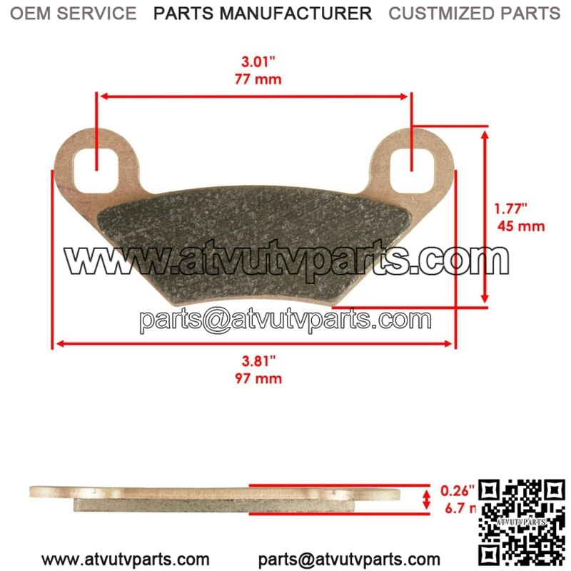 Front & Rear Brake Pads Polaris Sportsman 570 Touring SP 2015-19 / Premium 2020 (For: Polaris Sportsman 800) - Image 3