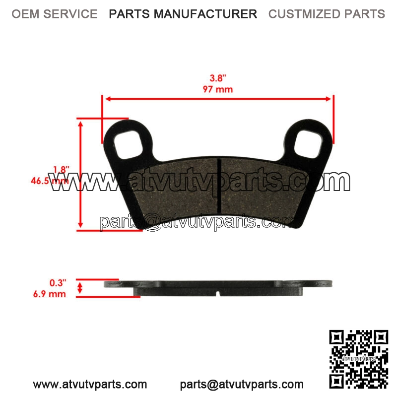 Front And Rear Brake Pads for Polaris RZR 800 EFI 2008-2014 - Image 2