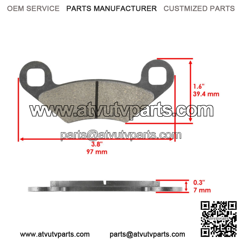 Front And Rear Brake Pads for Polaris RZR 800 EFI 2008-2014 - Image 3