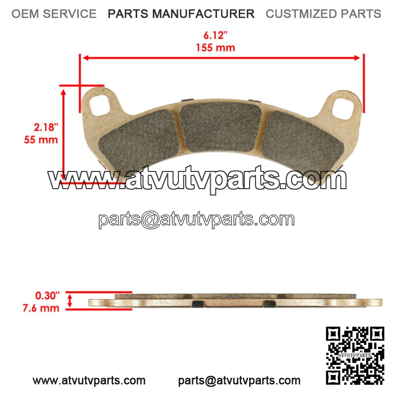 Front and Rear Brake Pads for Polaris RZR XP Turbo / RZR XP 4 Turbo 2016 - 2021 - Image 2
