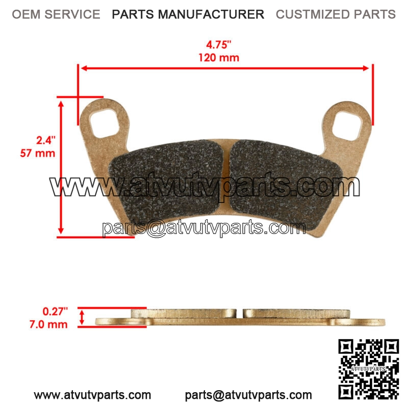 Front and Rear Brake Pads for Polaris RZR XP Turbo / RZR XP 4 Turbo 2016 - 2021 - Image 3