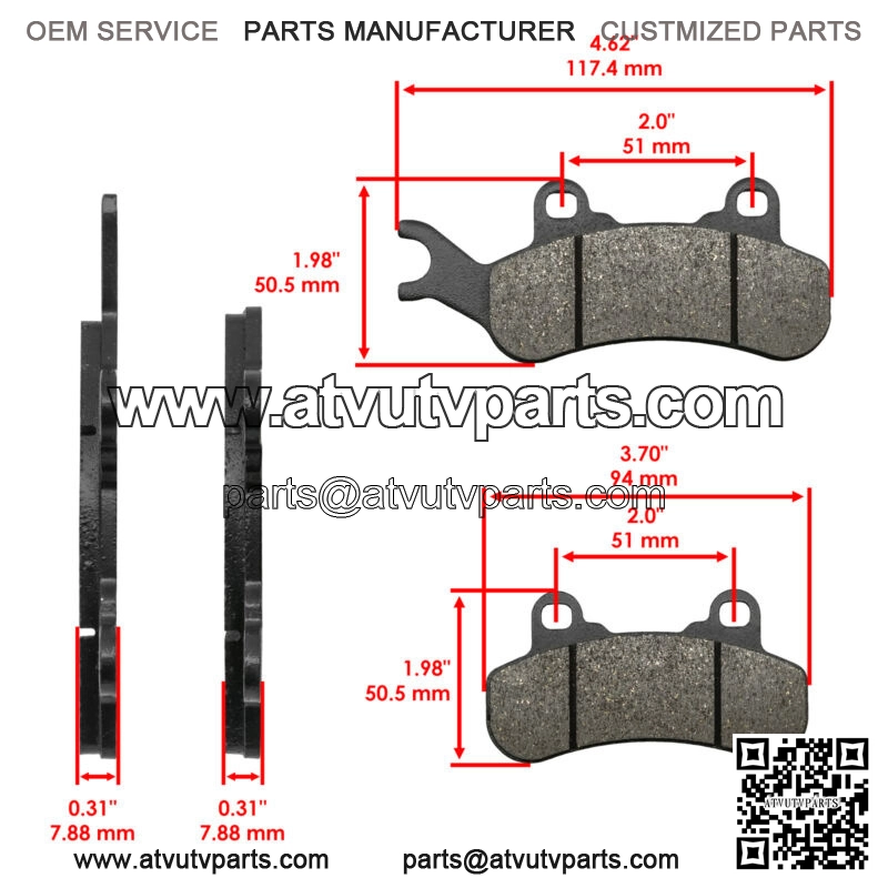 Front Brake Pads For Can-Am Maverick X3 900 HO 2018 Left And Right - Image 2