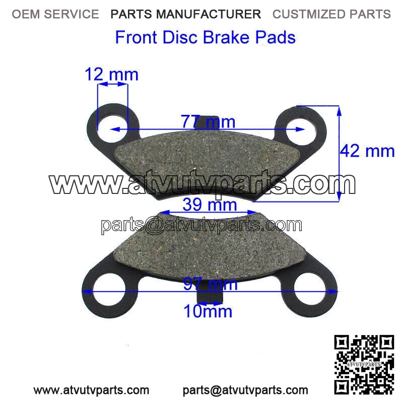 Front Disc Brake Pads For Buyang/JCL 300cc ATV Quadzilla 500 RS6 CF MOTO