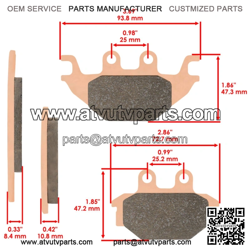 Front and Rear Brake Pads for Can Am DS250 Bombardier DS 250 2006-2022 - Image 2