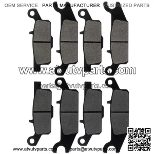 Front and Rear Brake Pads for Yamaha Grizzly 700 YFM700F 2007-2020 (For: Yamaha)