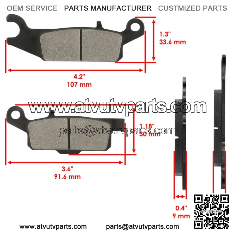 Front and Rear Brake Pads for Yamaha Grizzly 700 YFM700F 2007-2020 (For: Yamaha) - Image 3