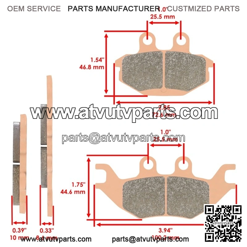 Front and Rear Sintered Brake Pads For KVF300 Brute Force 2012-2024 - Image 2