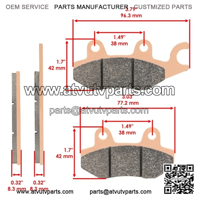 Front & Rear Sintered Brake Pads For Kawasaki KAF820 Mule PRO FX FXR FXT 16-2023 - Image 2