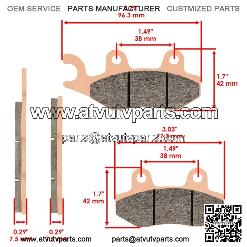 Front & Rear Sintered Brake Pads For Kawasaki KAF820 Mule PRO FX FXR FXT 16-2023 - Image 3
