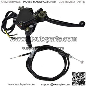 7/8" 22mm Thumb Throttle Cable with Dual Brake Lever Assembly for 50cc 90cc 150cc 250cc ATV Quad Roketa Taotao Sunl Kazuma Go Kart