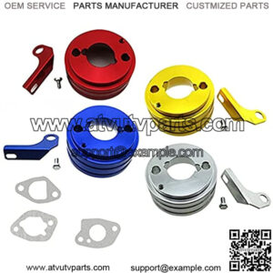 Air Filter Adapter Predator 212cc 6.5 Hp Gx160 Gx200 Clone Engine Go Kart Mini Bikes Hammerhead 80t Mudhead 606 Scorpion Rb200 Ck100 Sk100 Rtk100 Mb200-1 62mm Air Filter Kit-Red(Silver)