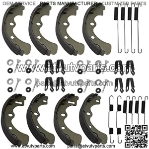 Brake Shoes Front&Rear All Springs Pins Left&Right for Kawasaki Mule 3000 3010 3020 4000 4010 KAF620 KAF950 Diesel 2001-2021