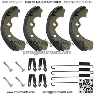 Front Brake Shoes Springs Pins Left&Right for Kawasaki Mule 2520 2510 2500 2030 2020 2010 1000 Diesel KAF450 KAF540 KAF620 KAF950 1988-2000