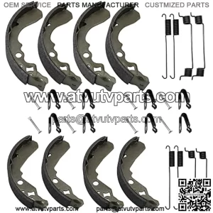 Brake Shoes Kit Front & Rear for Kawasaki Mule 500 520 550 KAF300, OEM# 41047-1051 41047-1052