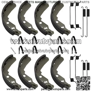 Brake Shoes Kit Front & Rear for Kawasaki Mule 600 610 SX KAF400 2005-2022, OEM#41047-0001 41047-1052 41047-7501