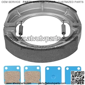 Front and Rear Brake Shoes Pads for 2002-2007 Suzuki Eiger 400 LTA400 2x4 Auto/LTF400 2x4 Manual/LTA400F 4x4 Auto/LTA400F 4x4 Manual, Replace MC0380