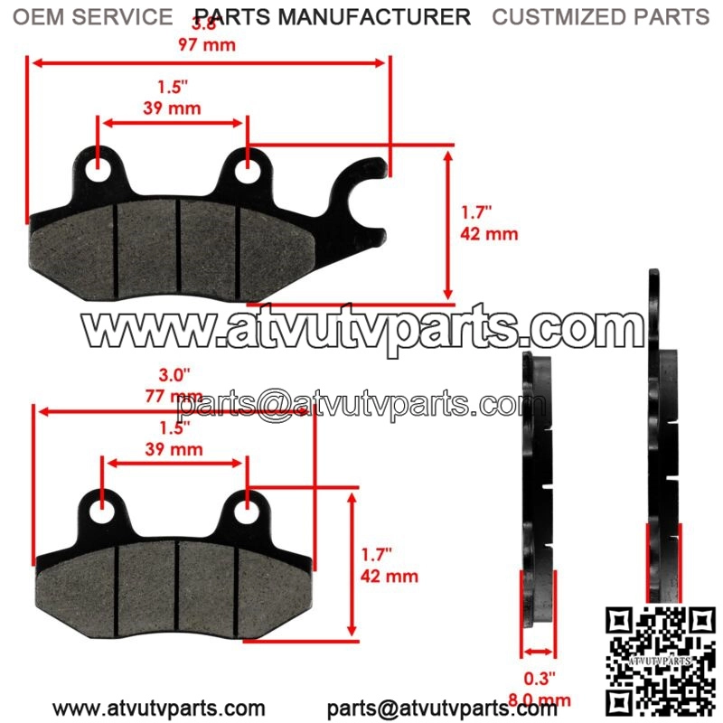 Front & Rear Brake Pads Shoes for Kawasaki KLF300 Bayou 300 4X4 2001-2005 - Image 3