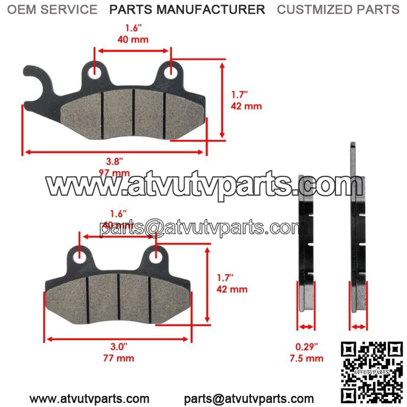Front & Rear Brake Pads Shoes for Kawasaki KLF300 Bayou 300 4X4 2001-2005 - Image 4