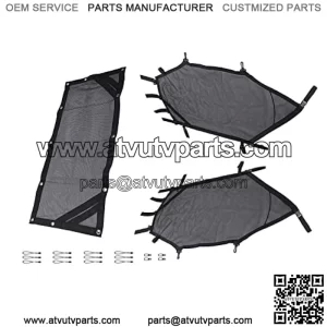 MFC UTV Window Net Roll Cage Mesh Net Guard Front Rear Right and Left Window Shade Shield Cover Door Scratch Prevention Compatible With UTV Polaris RZR 570 800 1000 900 RZR XP Turbo 2015-2019 2 Seater