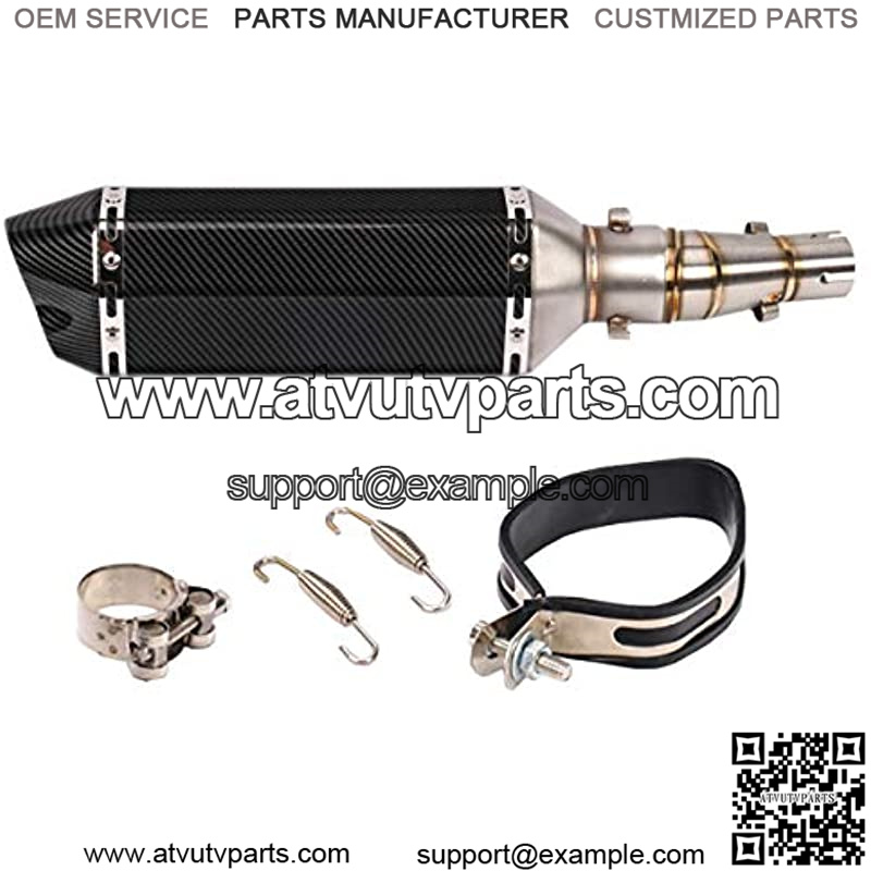 51mm Slip On 2'' Motorcycle Exhaust System Dual Outlet Muffler Mid Pipe For Kawasaki Ninja 250 Ninja 250R EX250 2008-2012 Z250 Z300 2008-2017 For Kawasaki EX300 Ninja300 2013 14 2015-2017