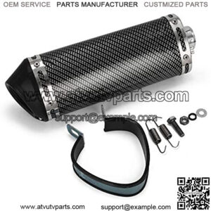 Universal 1.5" Inlet Exhaust Muffler With Removable DB Killer Slip On Dirt Street Bike Motorcycle Scooter - Carbon Fiber Color
