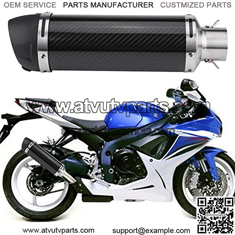 51mm Universal Motorcycle Modified Real Bright Carbon Fiber Exhaust Muffler Pipe with DB Killer - Image 3