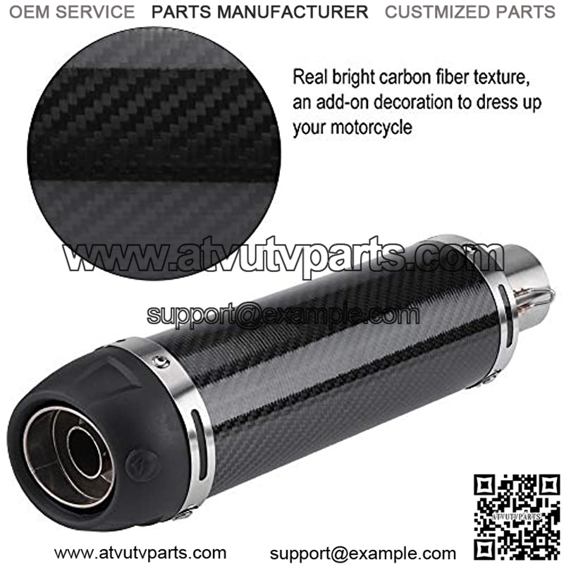 51mm Universal Motorcycle Modified Real Bright Carbon Fiber Exhaust Muffler Pipe with DB Killer - Image 4