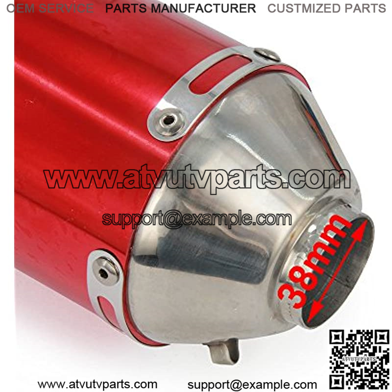 Motorcycle Slip-On Full Exhaust Muffler System - For CRF150F CRF230F 2003-2013 - Red - Image 2