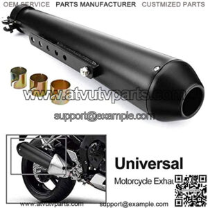 Universal Stainless Steel Muffler Exhaust Pipe Motorbike Motorcycle Vintage Modified Silencer Slip On 1.5-2" Inlet Motorcycle Exhaust With Moveable DB Killer for Dirt Bike Street Bike Scooter (Black)