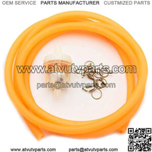 1.5m0.8cm(4.9 FT.0.3'') Tubing Carburetor Fuel Vent Line, PRO BAT, Gas Hose Line Fuel Gas Line Tubing Hose Roll for ATV Dirt Bike Go Kart Moped Pocket Bike with Hose Clamps, Fuel FilterOrange