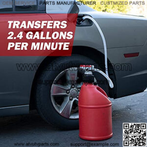 Genuine 2nd Generation 2.4GPM, 4AA Battery Powered Fuel Cell Transfer Liquid Gas Pump, 51 inch Hose fitting any racing can (VP Summit Mr. Gasket)